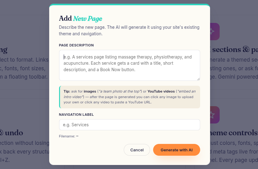 Screenshot showing multi-page manager